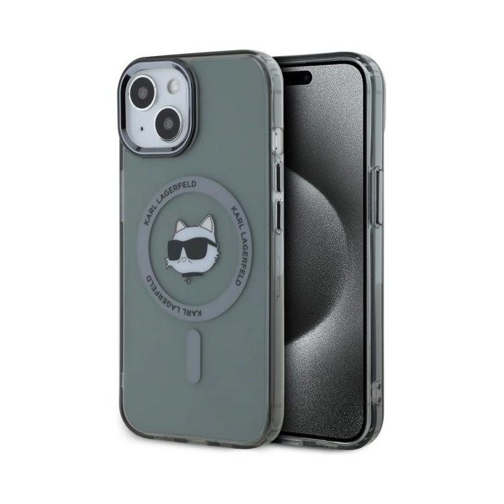 iPhone 15 6,1 juoda/juoda standus dėklas