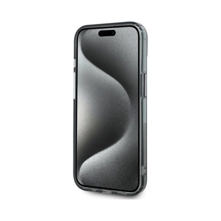iPhone 15 6,1 juoda/juoda standus dėklas