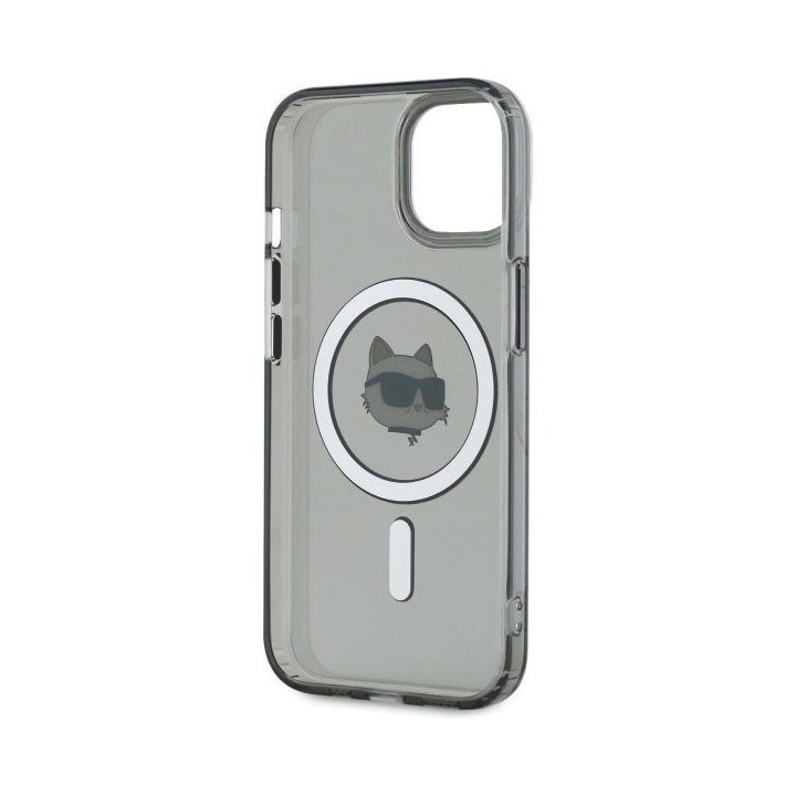 iPhone 15 6,1 juoda/juoda standus dėklas