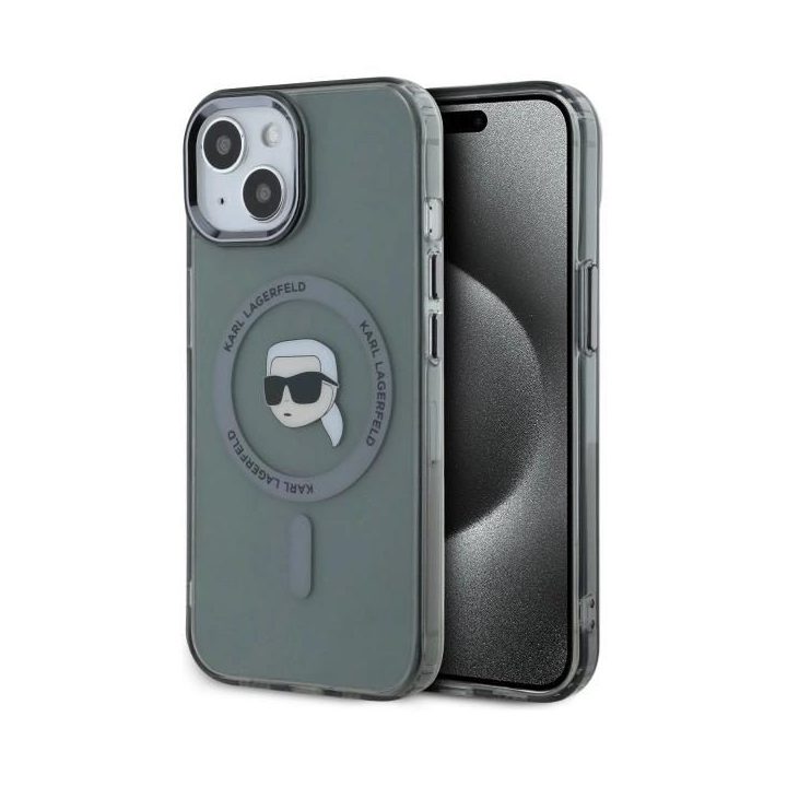 dėklas iPhone 15 6.1“ juoda/juoda kietas dėklas IML