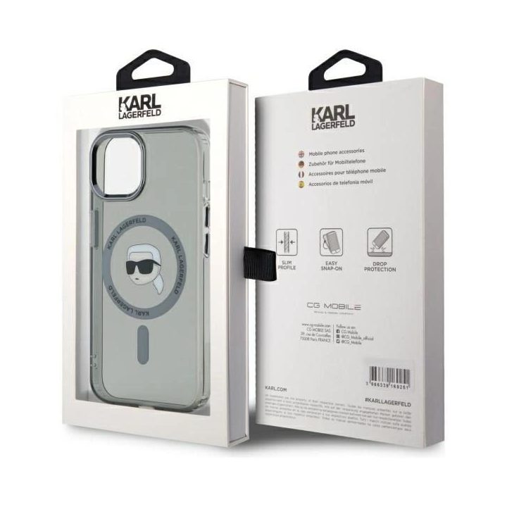 dėklas iPhone 15 6.1“ juoda/juoda kietas dėklas IML