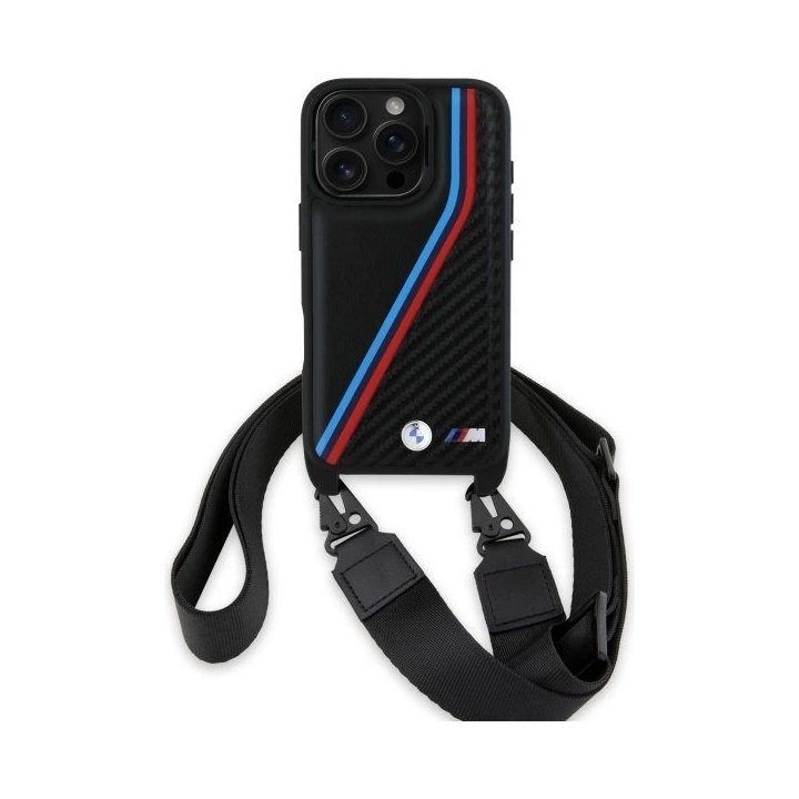 BMW M Edition Carbon Tricolor Lines & Strap Case iPhone 16 Pro – Juoda