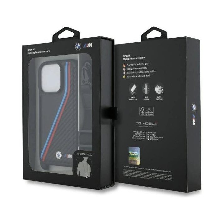 BMW M Edition Carbon Tricolor Lines & Strap Case iPhone 16 Pro – Juoda