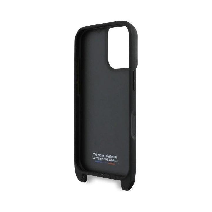 BMW M Edition Stripe & Strap iPhone 16 Plus dėklas – juodas