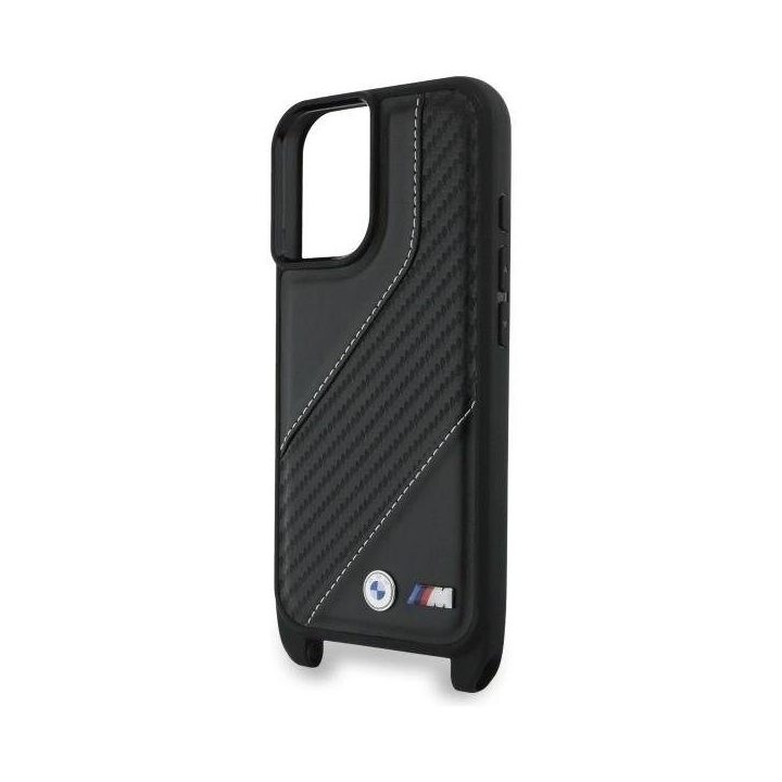 BMW M Edition Stripe & Strap iPhone 16 Plus dėklas – juodas