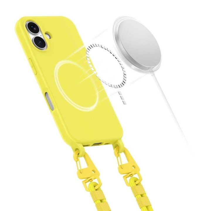dėklas su virvele iPhone 16 - geltonas