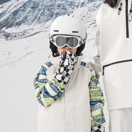 slidinėjimo pirštinės vaikams, S dydis - Juoda/balta