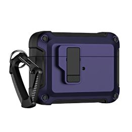 Airpods 4 Pro apsauginis dėklas su kabliu - purpurinis