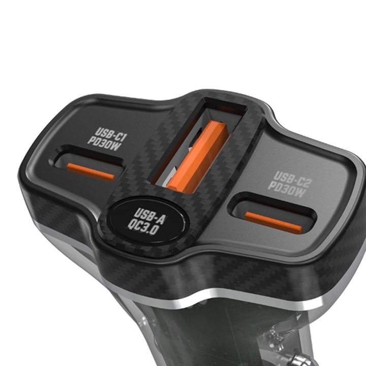 78W automobilio įkroviklis USB A QC - Juodas
