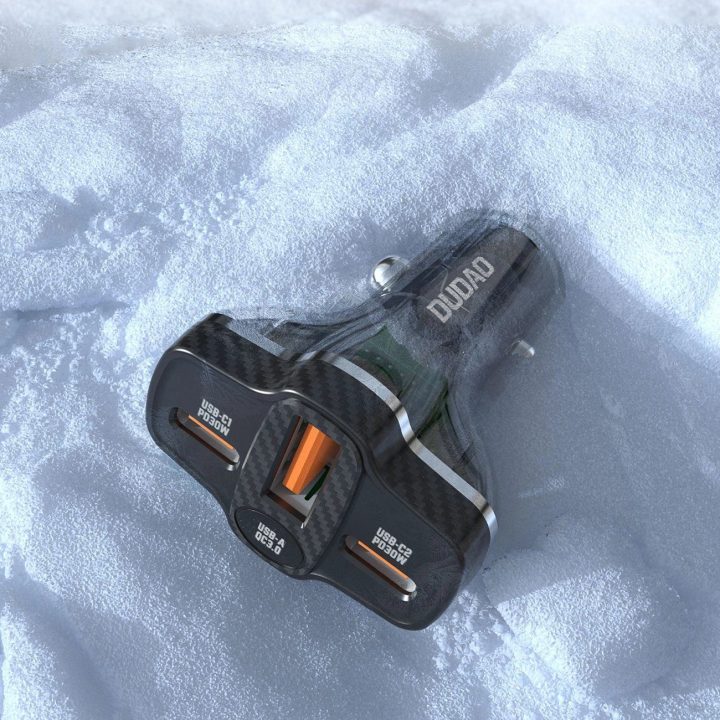 78W automobilio įkroviklis USB A QC - Juodas