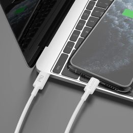 USB-C - Lightning PD 20 W“ 1 m ilgio baltas kabelis