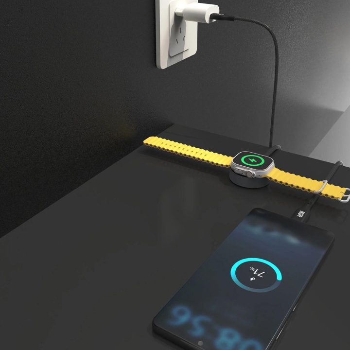 2 viename įkroviklis Apple Watch / USB-C - juodas