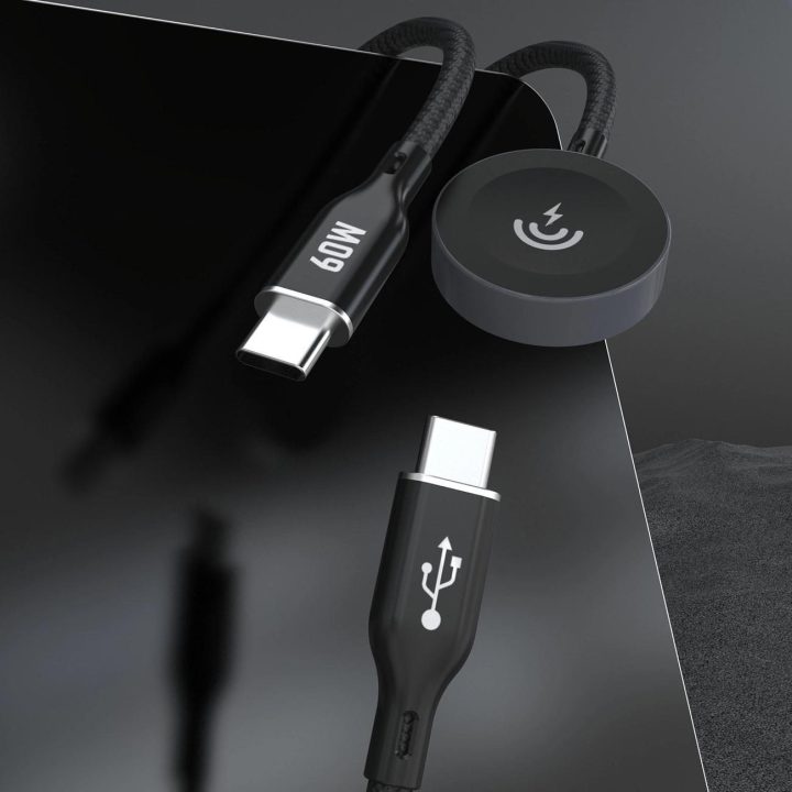 2 viename įkroviklis Apple Watch / USB-C - juodas