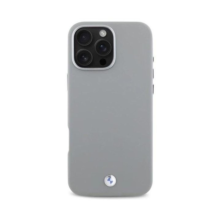 BMW ženklo pilnas metalinis MagSafe“ dėklas iPhone 16 Pro Max“ - pilkos spalvos