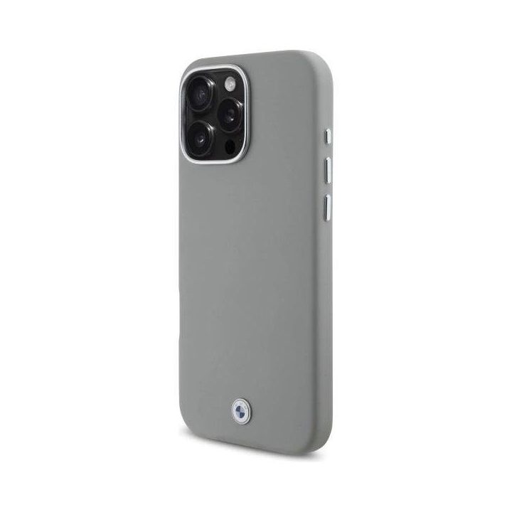 BMW ženklo pilnas metalinis MagSafe“ dėklas iPhone 16 Pro Max“ - pilkos spalvos