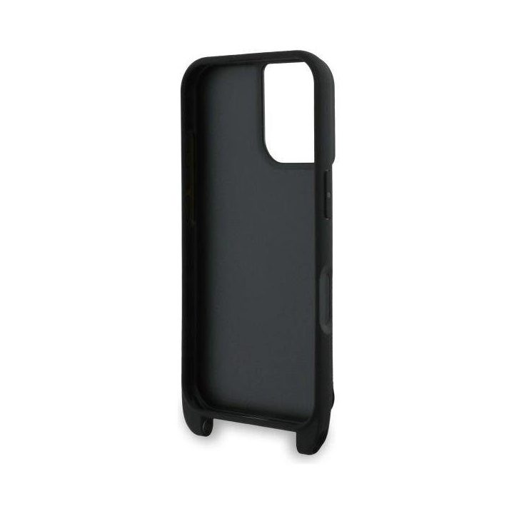 Karl Lagerfeld Saffiano Karl&Choupette Metalinė Pin CBDY Dirželis iPhone 16 Dėkl - Juodai