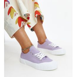 Eduardo violetinės spalvos medžiaginiai bateliai