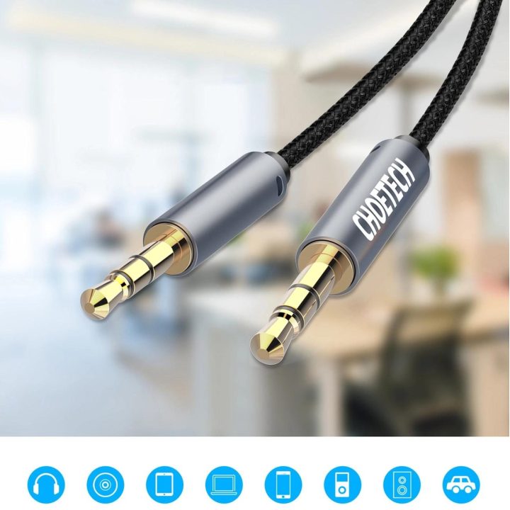 AUX002“ laidas mini lizdas 3,5 mm (vyr.) / mini lizdas 3,5 mm (vyr.) 1,2 m – juodas
