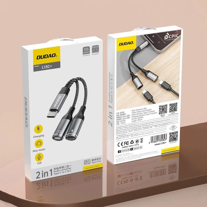 2in1 USB-C adapteris – pilkas