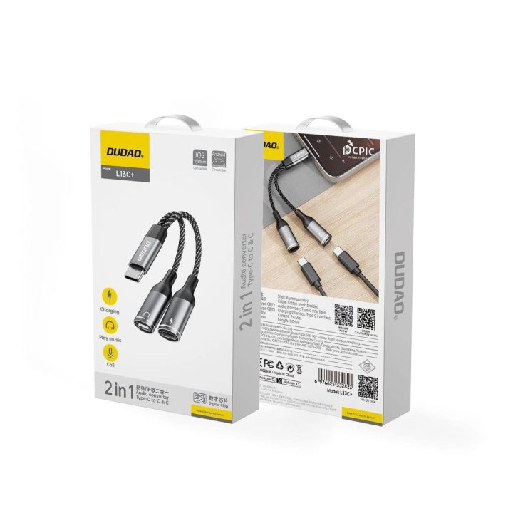2in1 USB-C adapteris – pilkas