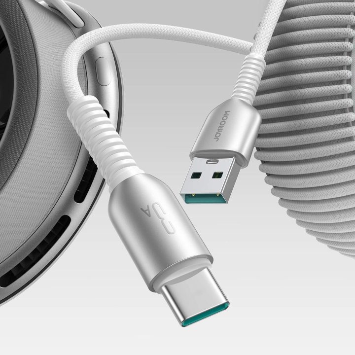 3A USB C laidas 1,2 m – pilkos spalvos