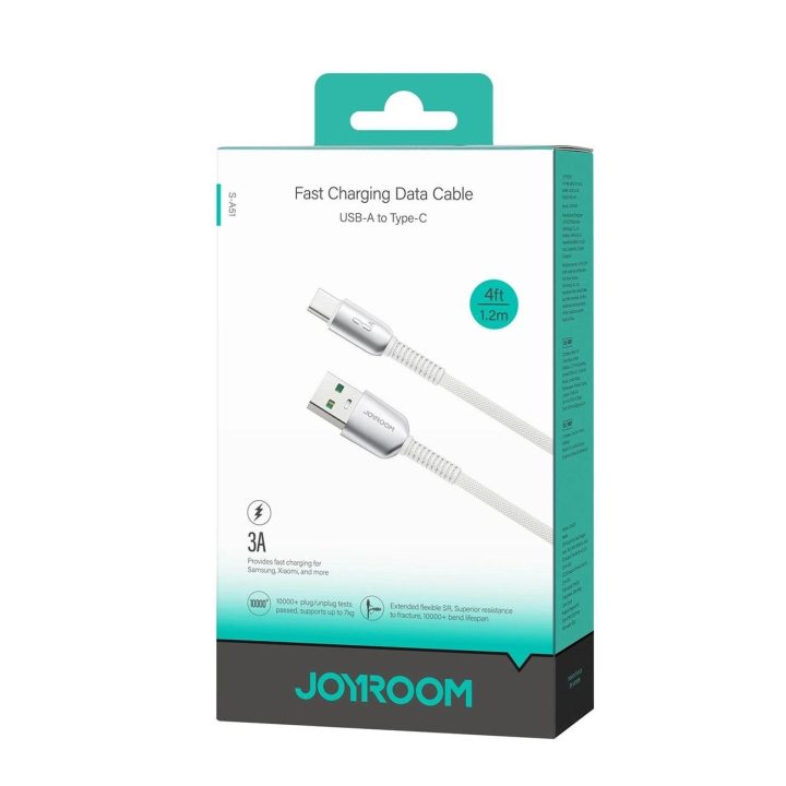 3A USB C laidas 1,2 m – pilkos spalvos