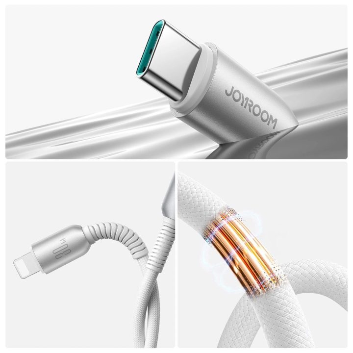 30 W USB-C – Lightning“ kabelis, 1,2 m, pilkas