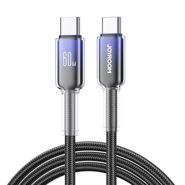 60 W USB C laidas, 1,2 m, juodas