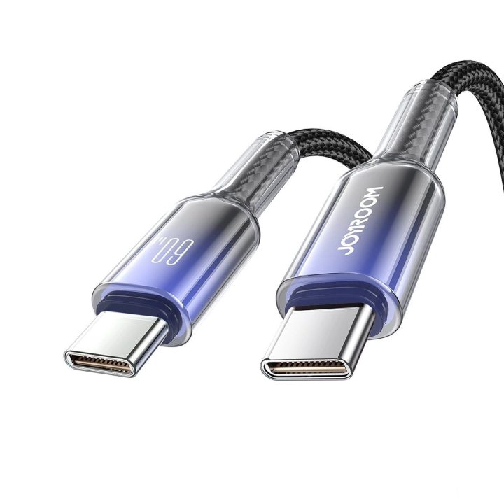 60 W USB C laidas, 1,2 m, juodas