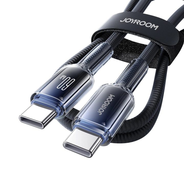 60 W USB C laidas, 1,2 m, juodas