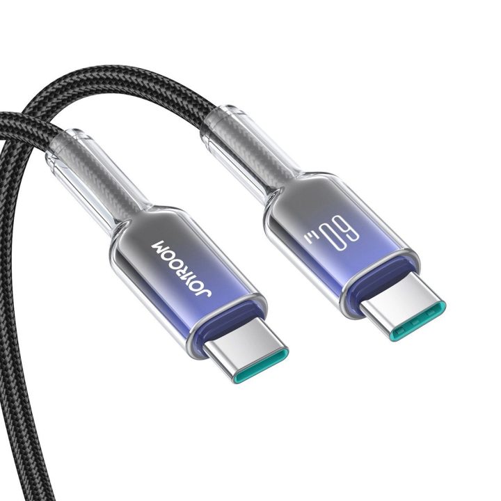 60 W USB C laidas, 1,2 m, juodas