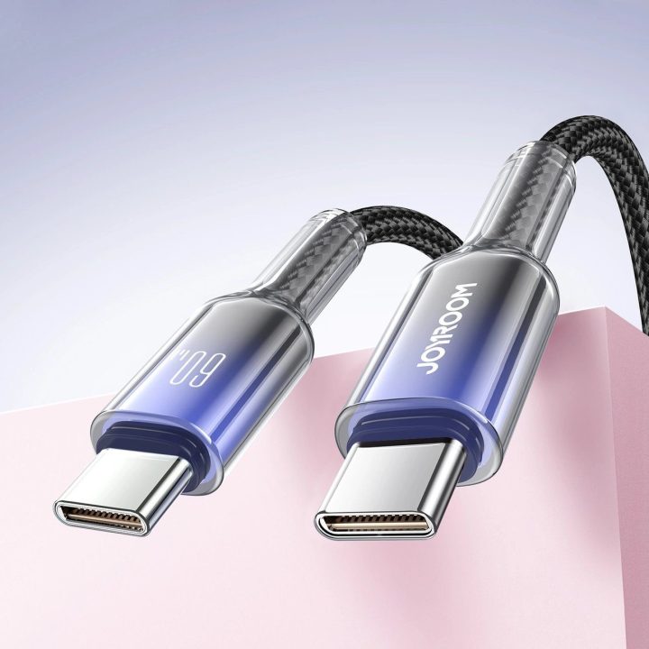 60 W USB C laidas, 1,2 m, juodas