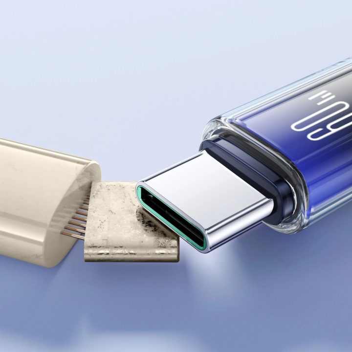 60 W USB C laidas, 1,2 m, juodas