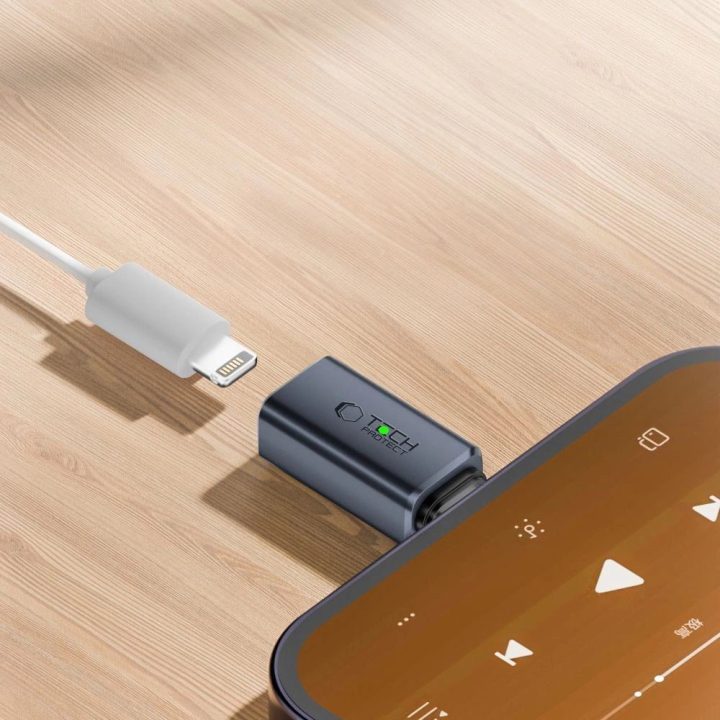 Type-C į Lightning adapteris - pilkas