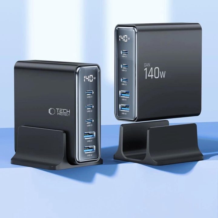 140W PORT PD140W/QC3.0 Įkrovimo stotis - juoda