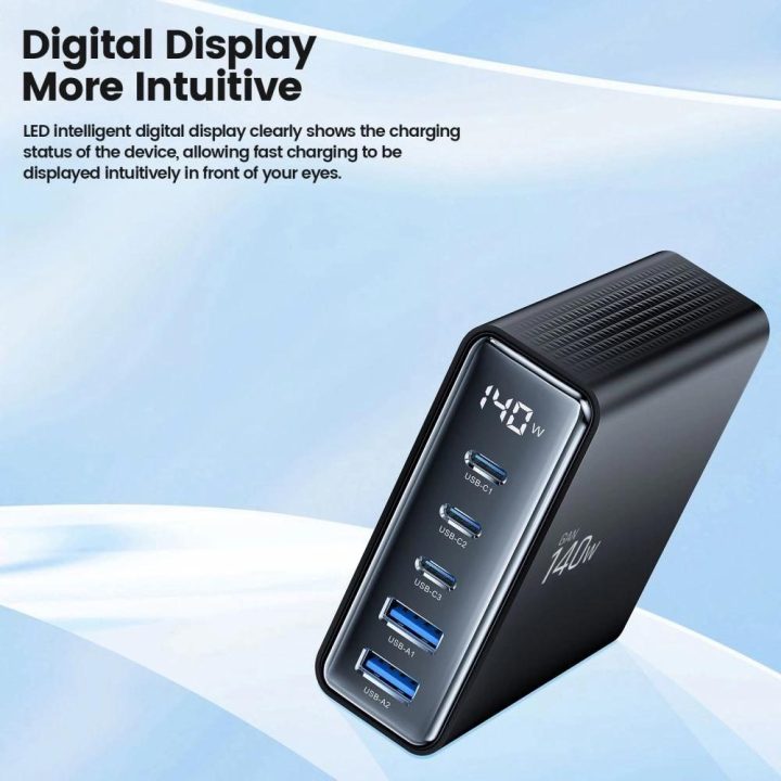 140W PORT PD140W/QC3.0 Įkrovimo stotis - juoda