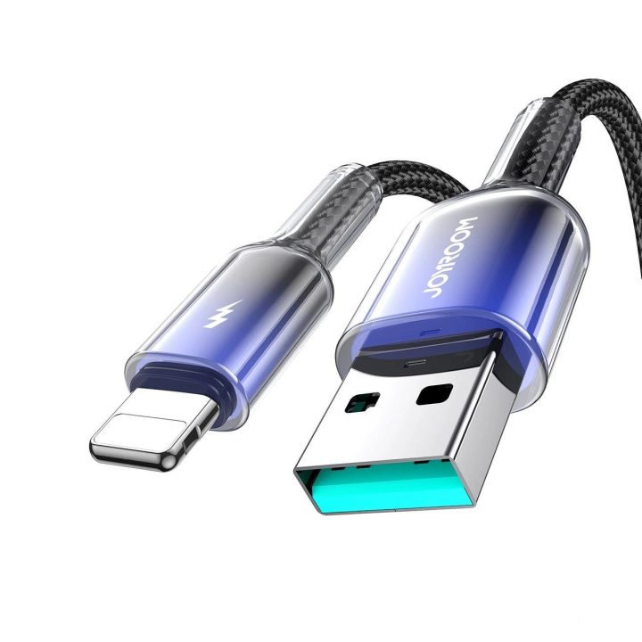 3A USB-A - Lightning kabelis 1.2m - juodas