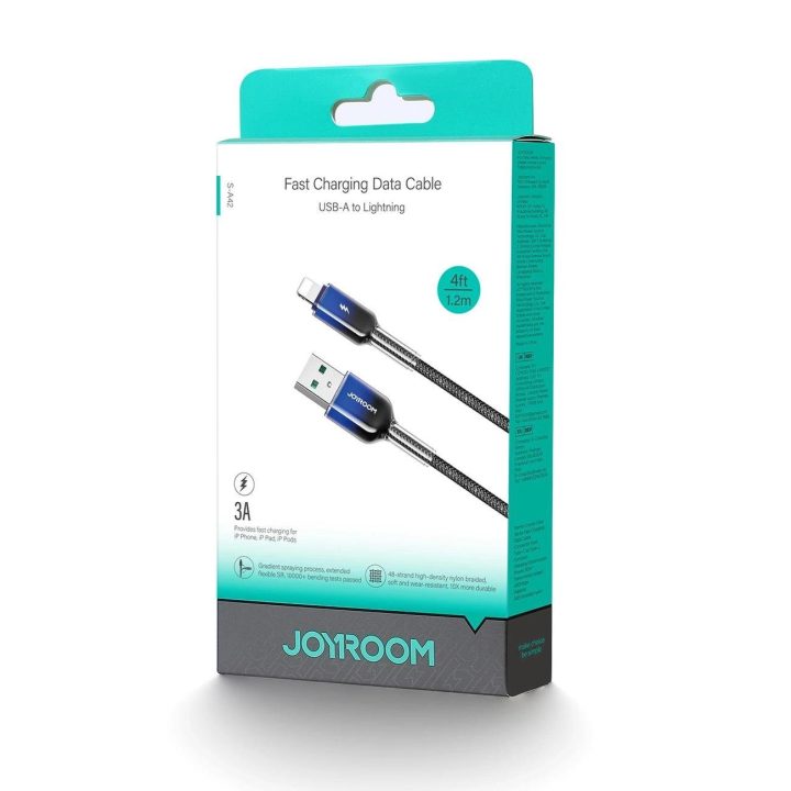 3A USB-A - Lightning kabelis 1.2m - juodas