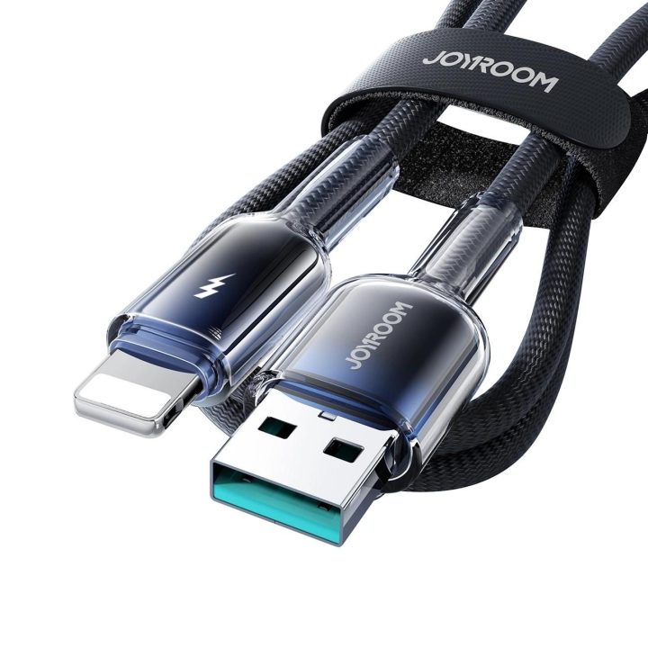 3A USB-A - Lightning kabelis 1.2m - juodas