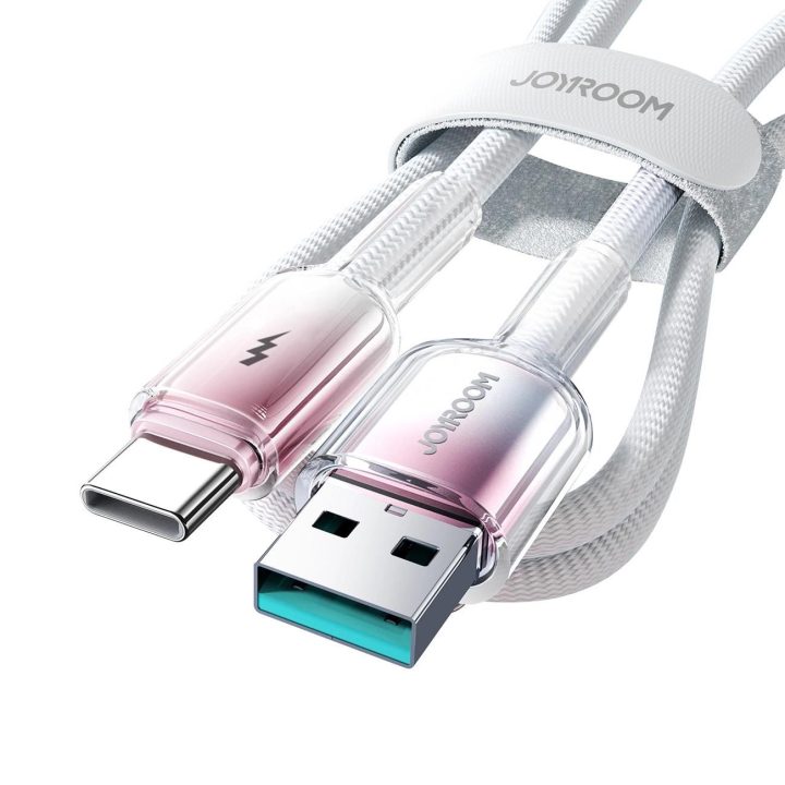 3A USB C 1,2 m kabelis – baltas