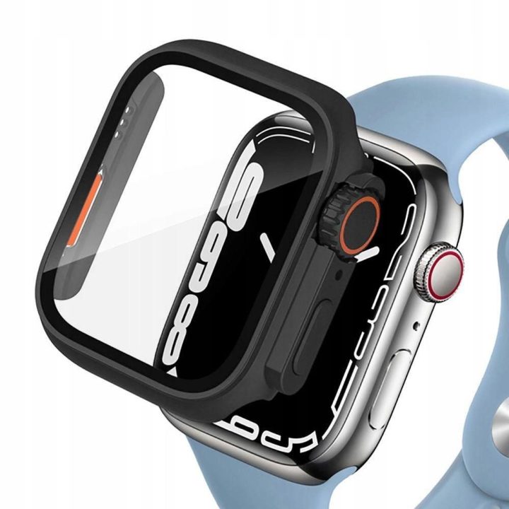 dėklas Apple Watch 46 mm - juodas ir oranžinis