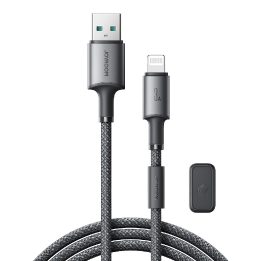 3A USB-A - Lightning“ laidas su magnetiniu organizatoriumi 1,2 m - pilkos spalvos