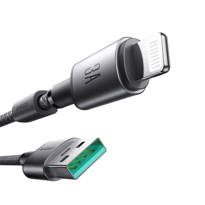 3A USB-A - Lightning“ laidas su magnetiniu organizatoriumi 1,2 m - pilkos spalvos