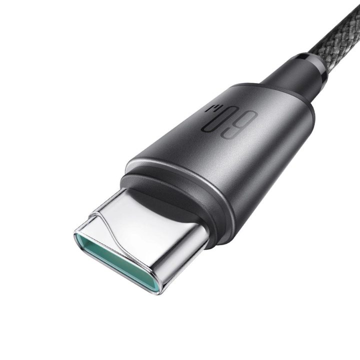 60W USB C kabelis su magnetiniu organizatoriumi 1,2 m – pilkos spalvos