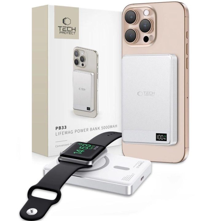 Powerbank“ MagSafe 5000 mAh - sidabrinis