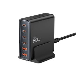 DC80W PORTŲ PD80W/QC3.0 Įkrovimo stotelė – juoda