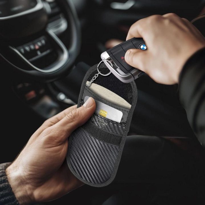 RFID Blokavimo Automobilio Raktelių Dėklas - Juodas - Anglies pluoštas