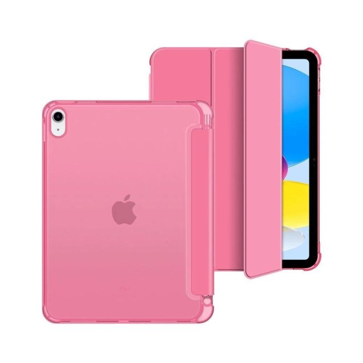 Hybrid dėklas iPad 10/2022 modeliui - rožinė spalva - permatomas