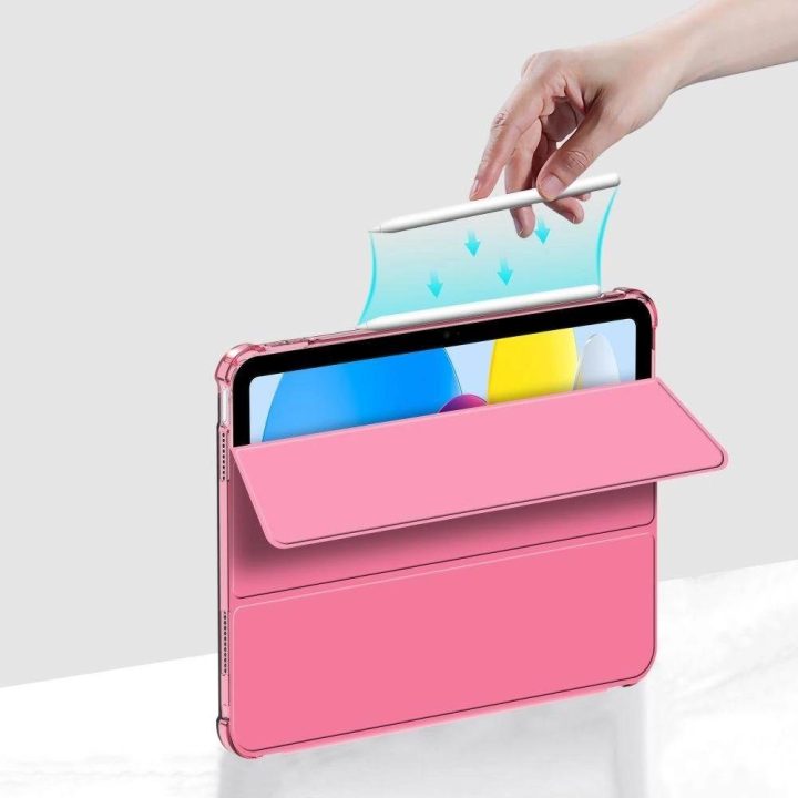 Hybrid dėklas iPad 10/2022 modeliui - rožinė spalva - permatomas