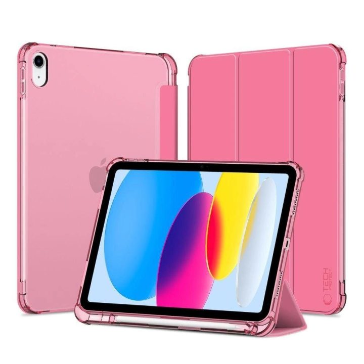 Hybrid dėklas iPad 10/2022 modeliui - rožinė spalva - permatomas